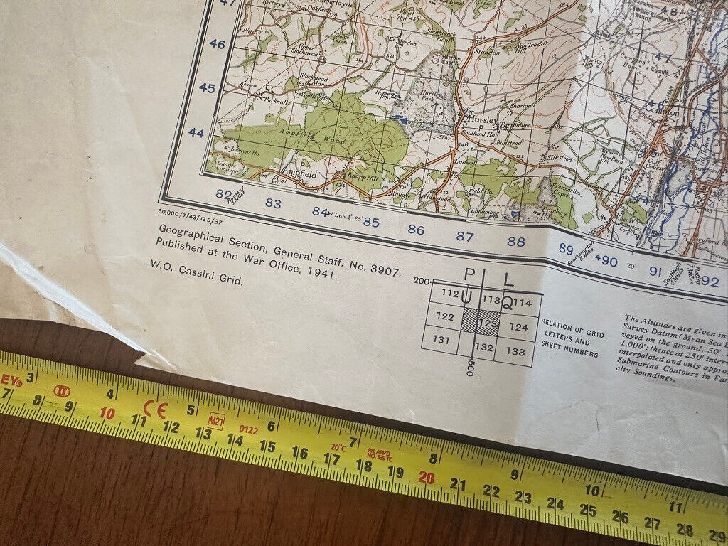 Original WW2 British Army GSGS OS Map of England & Wales - Winchester - The Militaria Shop