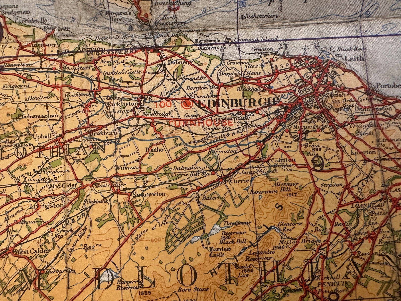 Original WW2 British Army RAF Navy Base Map of Scotland The Forth, Clyde & Tay - The Militaria Shop