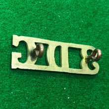 Load image into Gallery viewer, Original WW2 British Army Brass Shoulder Title - 3rd Dragoon Guards - The Militaria Shop