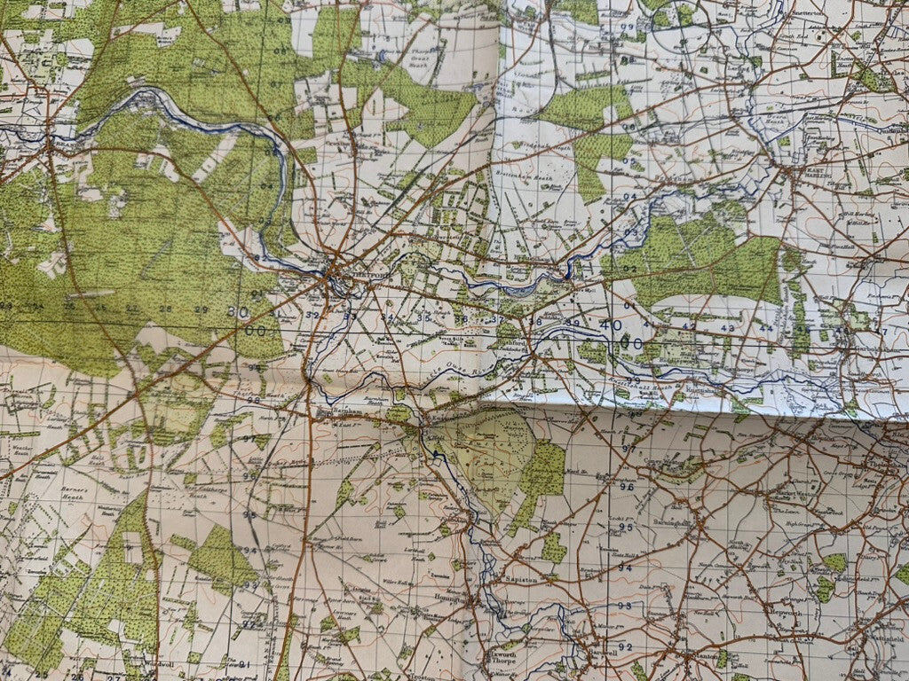 Original WW2 British Army GSGS Os Map of Great Britain - Thetford - The Militaria Shop