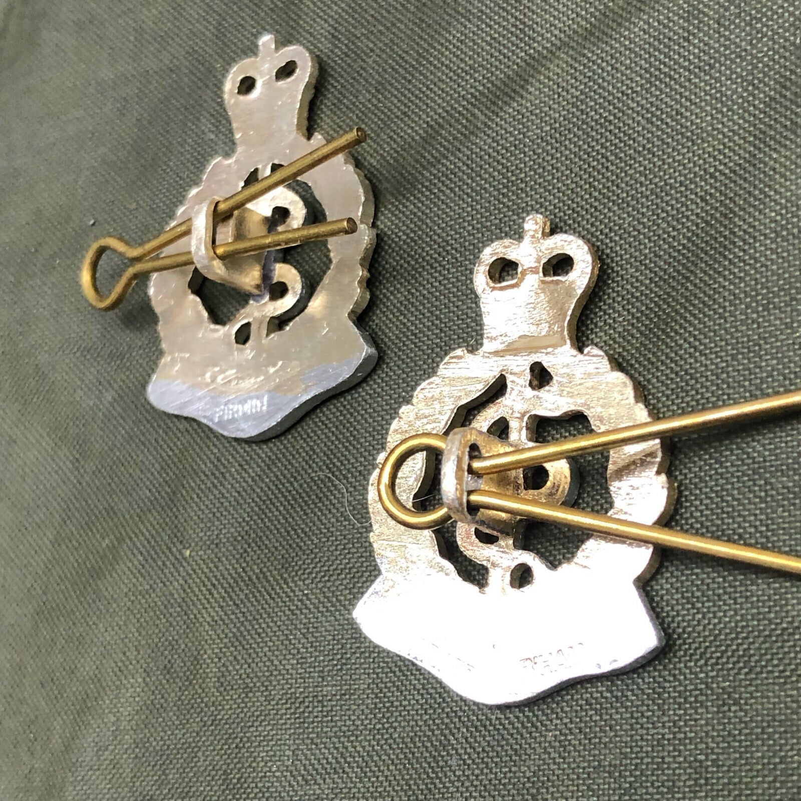 Genuine British Army RAMC Royal Army Medical Corps Collar Badges Pair - The Militaria Shop