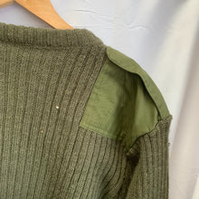 Load image into Gallery viewer, Vintage British Army OD Olive Green Pull Over Commando Jumper Wool - Size 100cm - The Militaria Shop