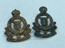Load image into Gallery viewer, Original Pair WW1 / WW2 British Army - Royal Army Ordnance Corps Collar Badges - The Militaria Shop