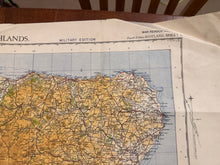 Load image into Gallery viewer, Original WW2 British Army RAF Navy Base Map of Scotland - The Eastern Highlands - The Militaria Shop