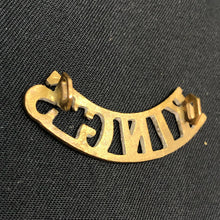 Load image into Gallery viewer, Original WW1 British Army Brass Shoulder Title - King's Liverpool Regiment - The Militaria Shop