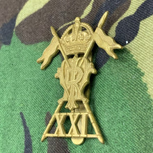 Load image into Gallery viewer, Original British Army 21st Lancers Cap Badge - The Militaria Shop