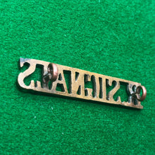 Load image into Gallery viewer, Original WW2 British Army Brass Shoulder Title - Royal Signals - The Militaria Shop