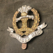 Load image into Gallery viewer, Original WW2 British Army Cap Badge - Middlesex Regiment - The Militaria Shop
