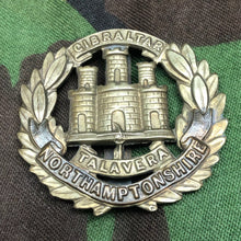 Load image into Gallery viewer, Original WW2 British Army Northamptonshire Regiment Cap Badge - The Militaria Shop