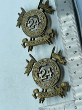 Charger l'image dans la galerie, Original Pair of 24th Cavalry (Frontier Force) Pakistan Army Collar Badges - The Militaria Shop
