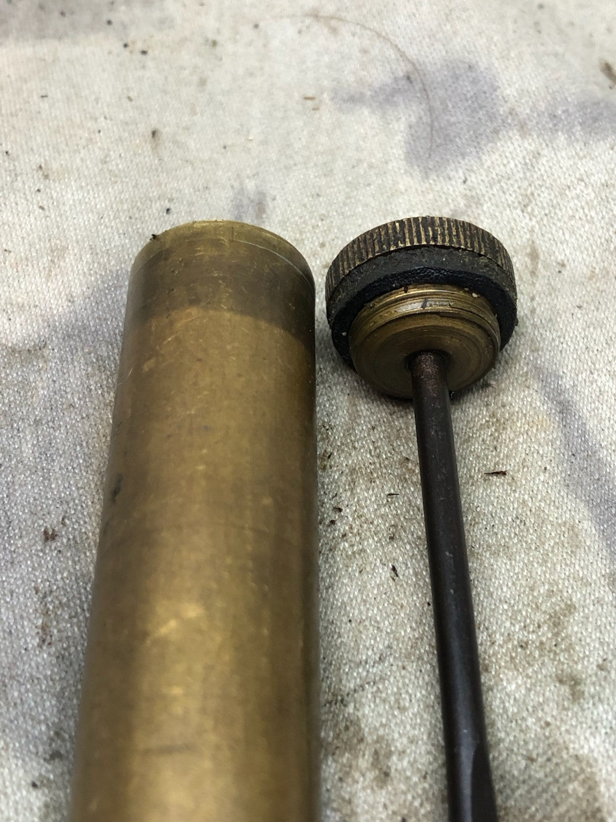 Original WW1 British Army SMLE Enfield Brass Oil Bottle - EFD Marked - The Militaria Shop