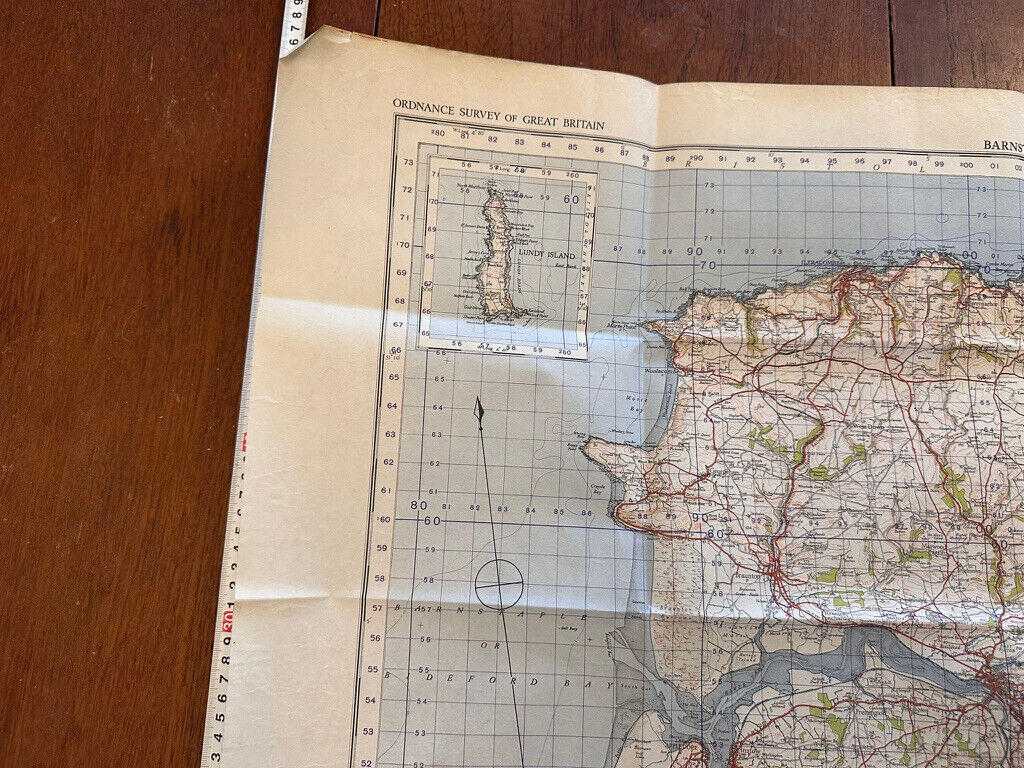 Original WW2 British Army GSGS OS Map of England & Wales - Barnstable - The Militaria Shop