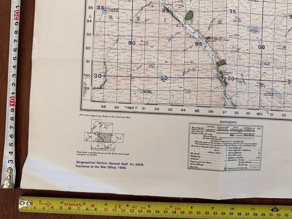 Original WW2 British Army GSGS Map of Scotland - Lairg & Loch Shin - The Militaria Shop