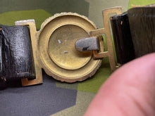 Load image into Gallery viewer, Original British Royal Navy Officer's Black Leather Belt with Gilt Buckle - The Militaria Shop