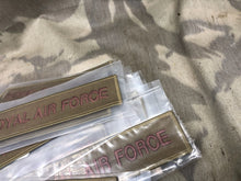 Load image into Gallery viewer, Royal Air Force Issue Subdued Desert Tan Branch Tape RAF Regiment- NEW OLD STOCK - The Militaria Shop