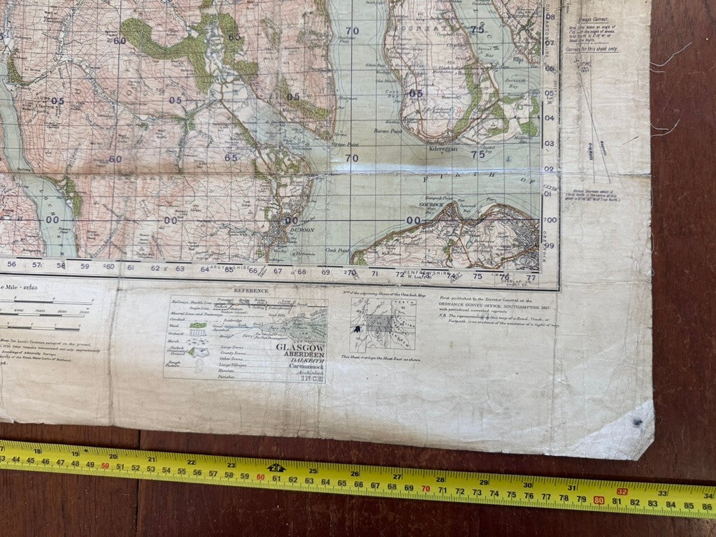 Original WW2 British Army GSGS Map of Scotland - Dunoon & Loch Fyne - The Militaria Shop