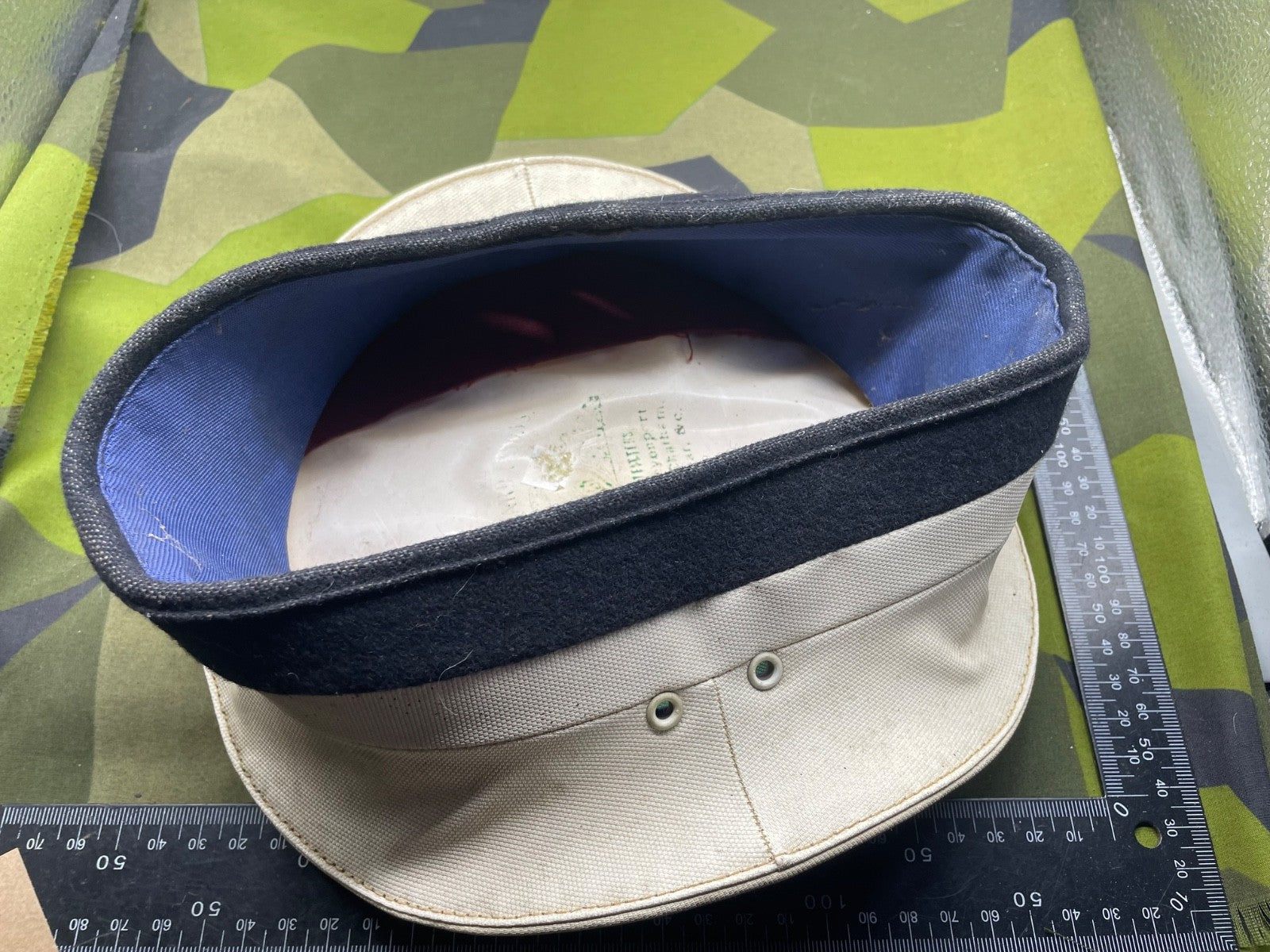Vintage British Royal Navy Ratings White Cap - Size 56cm - The Militaria Shop