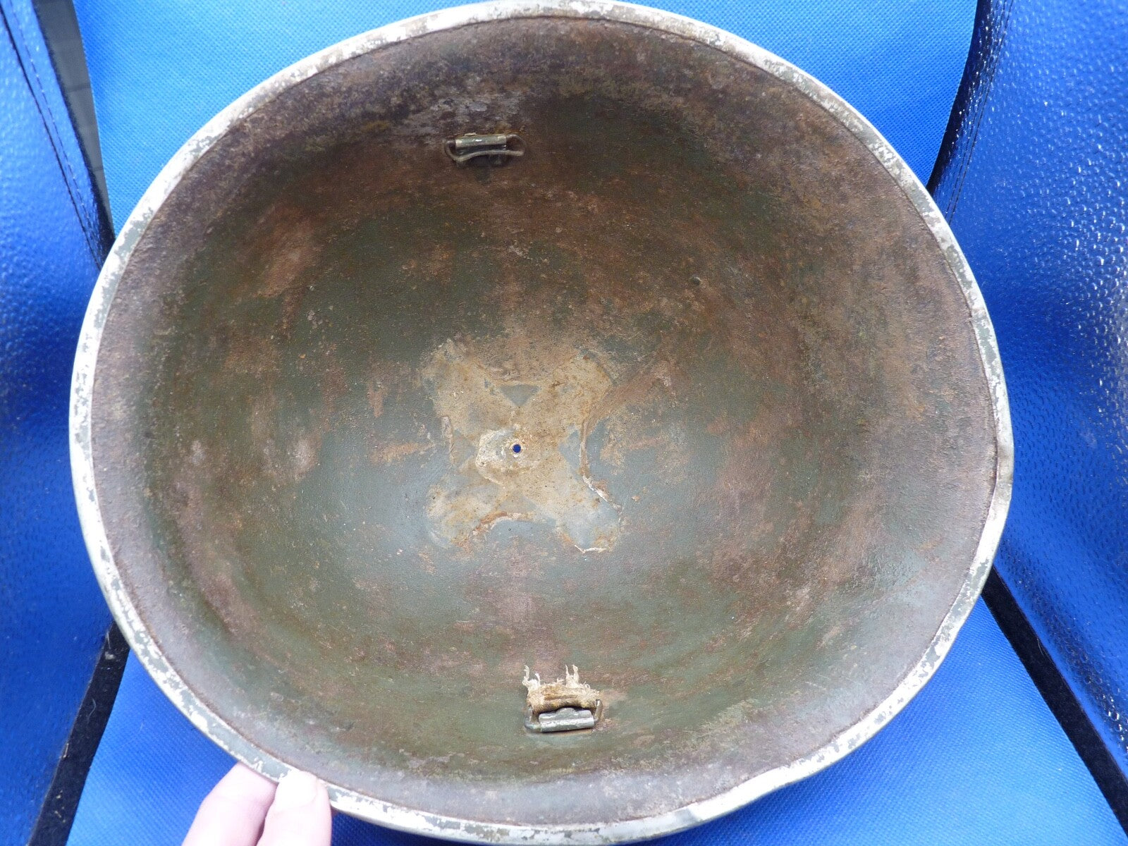 Mk3 Canadian / British Army Original WW2 Turtle Helmet High Rivet - Div Signed - The Militaria Shop