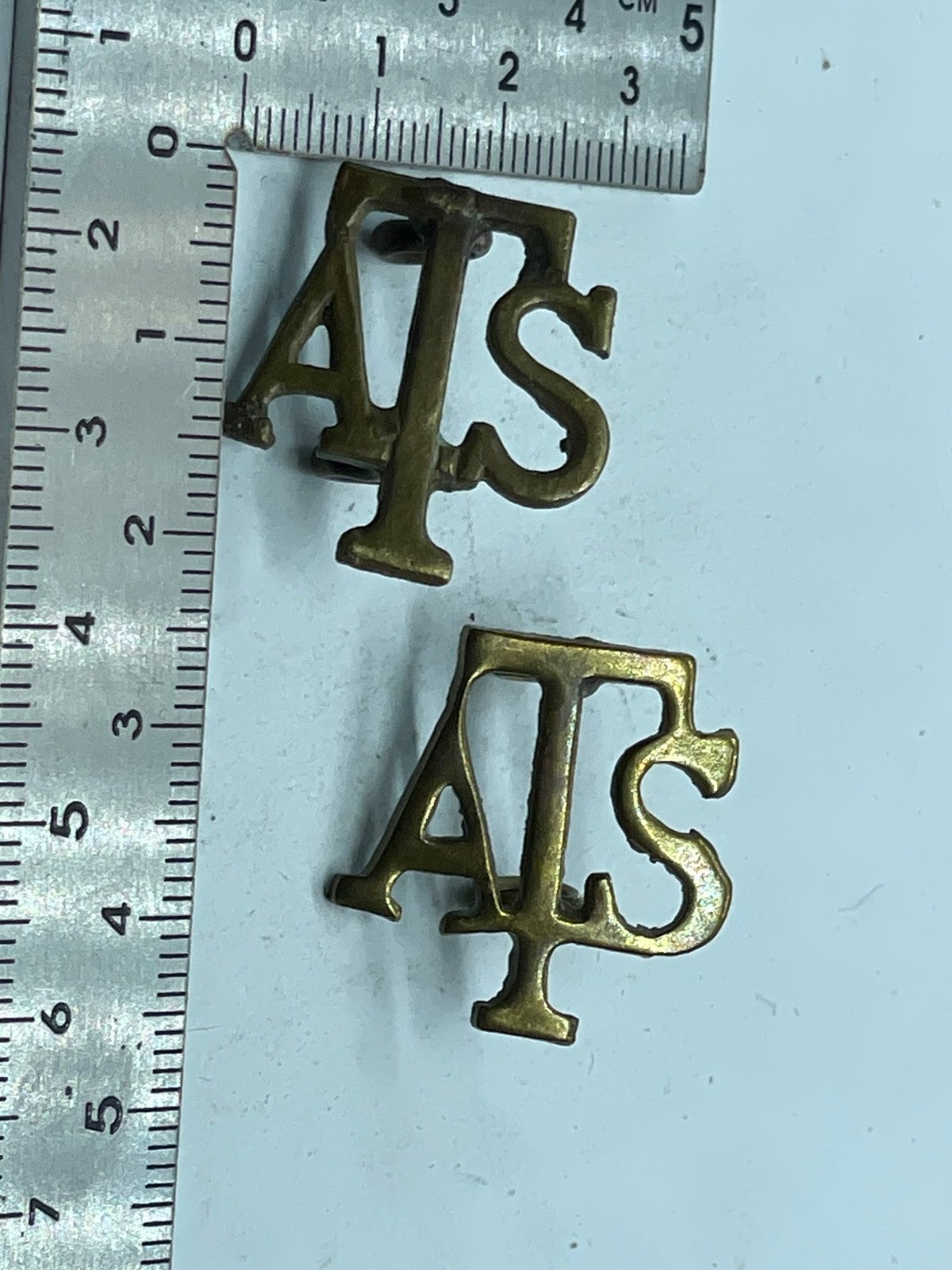 Original Pair WW1 British Army Auxiliary Territorial Service ATS Shoulder Titles - The Militaria Shop