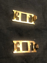 Load image into Gallery viewer, Original WW1 British Army 11th Hussars Brass Shoulder Title Pair - The Militaria Shop