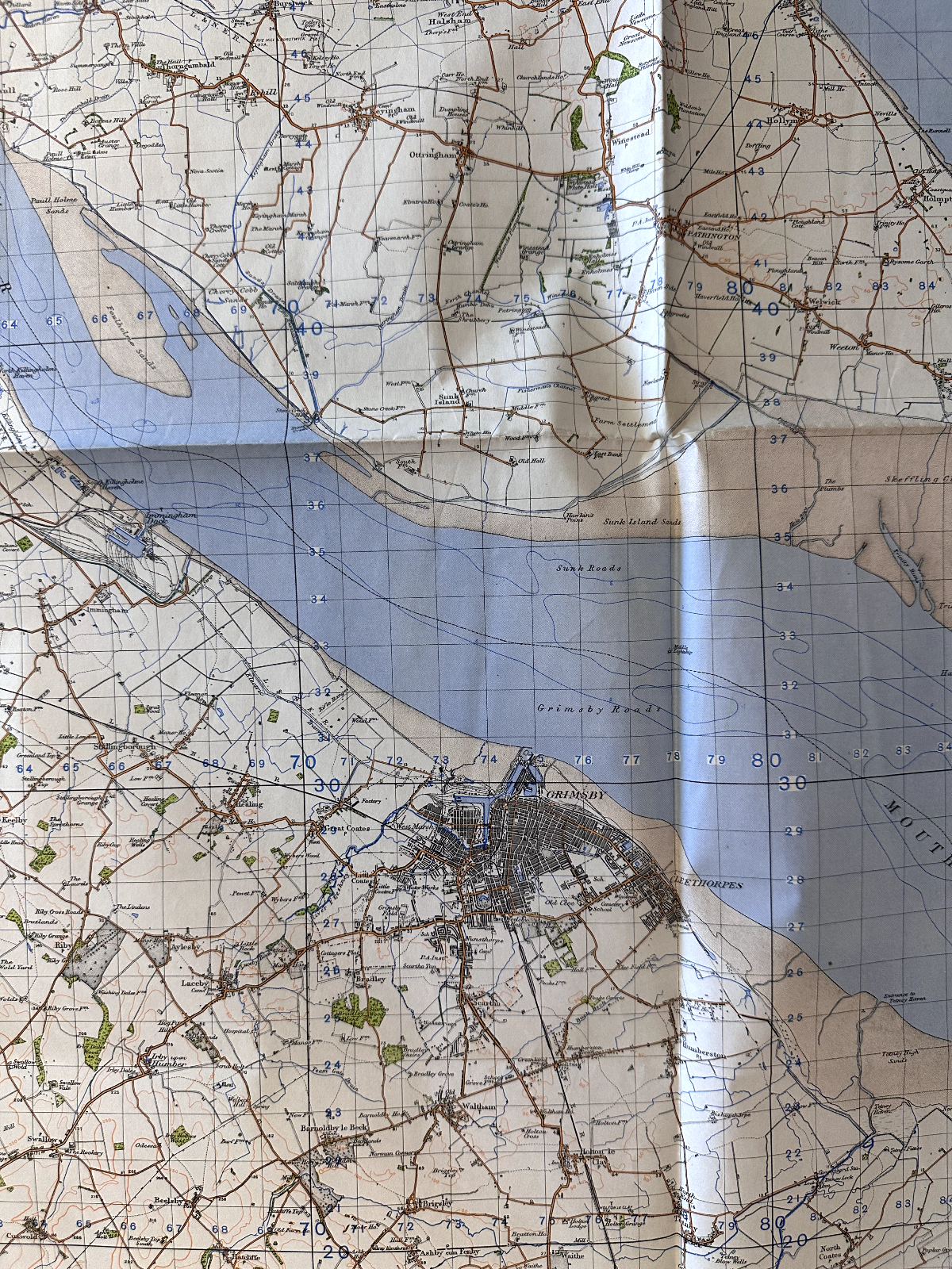 Original WW2 British Army GSGS OS Map of England & Wales - Mouth of the Humber - The Militaria Shop