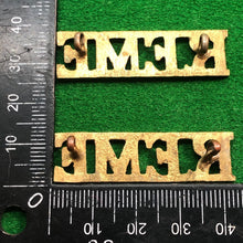 Load image into Gallery viewer, Original WW2 British Army REME Mechanical Engineers Brass Shoulder Titles - The Militaria Shop