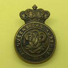 Load image into Gallery viewer, Original Victorian Pre-WW1 British Army 7th Queen's Own Hussars Cap Badge - The Militaria Shop