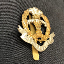 Load image into Gallery viewer, Original WW1 / WW2 British Army Middlesex Regiment Cap Badge - The Militaria Shop