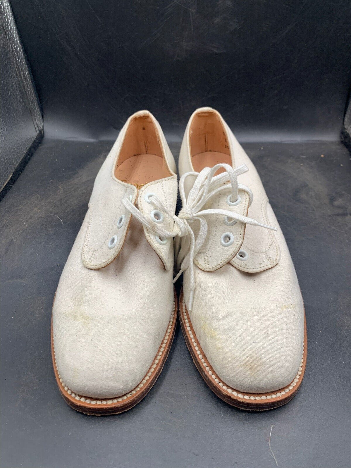 Genuine British Army Summer White Dress Shoes - Size 210 - Approx UK 2.5 - The Militaria Shop
