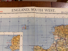 Load image into Gallery viewer, Original WW2 British Army RAF Navy Base Map of England - South West - Cornwall - The Militaria Shop