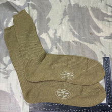 Load image into Gallery viewer, Original British Army WW2 New Old Stock Officers Wool Khaki Socks - Varied Sizes - The Militaria Shop