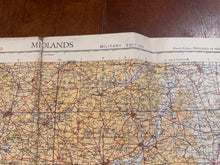 Load image into Gallery viewer, Original WW2 British Army RAF Navy Base Map of England - The Midlands Birmingham - The Militaria Shop
