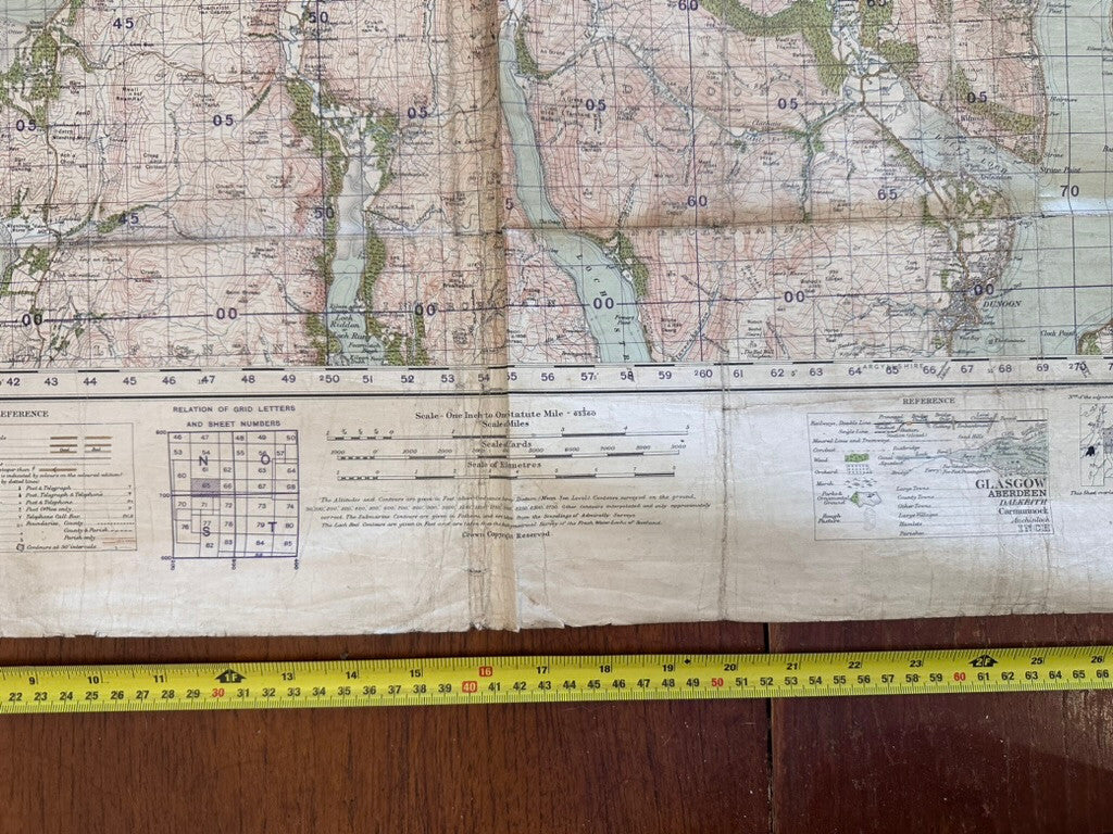 Original WW2 British Army GSGS Map of Scotland - Dunoon & Loch Fyne - The Militaria Shop
