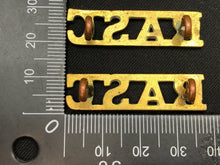 Load image into Gallery viewer, Original WW2 British Army Brass Shoulder Titles Pair - Royal Army Service Corps - The Militaria Shop