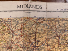 Load image into Gallery viewer, Original WW2 British Army RAF Navy Base Map of England - Midlands - Birmingham - The Militaria Shop