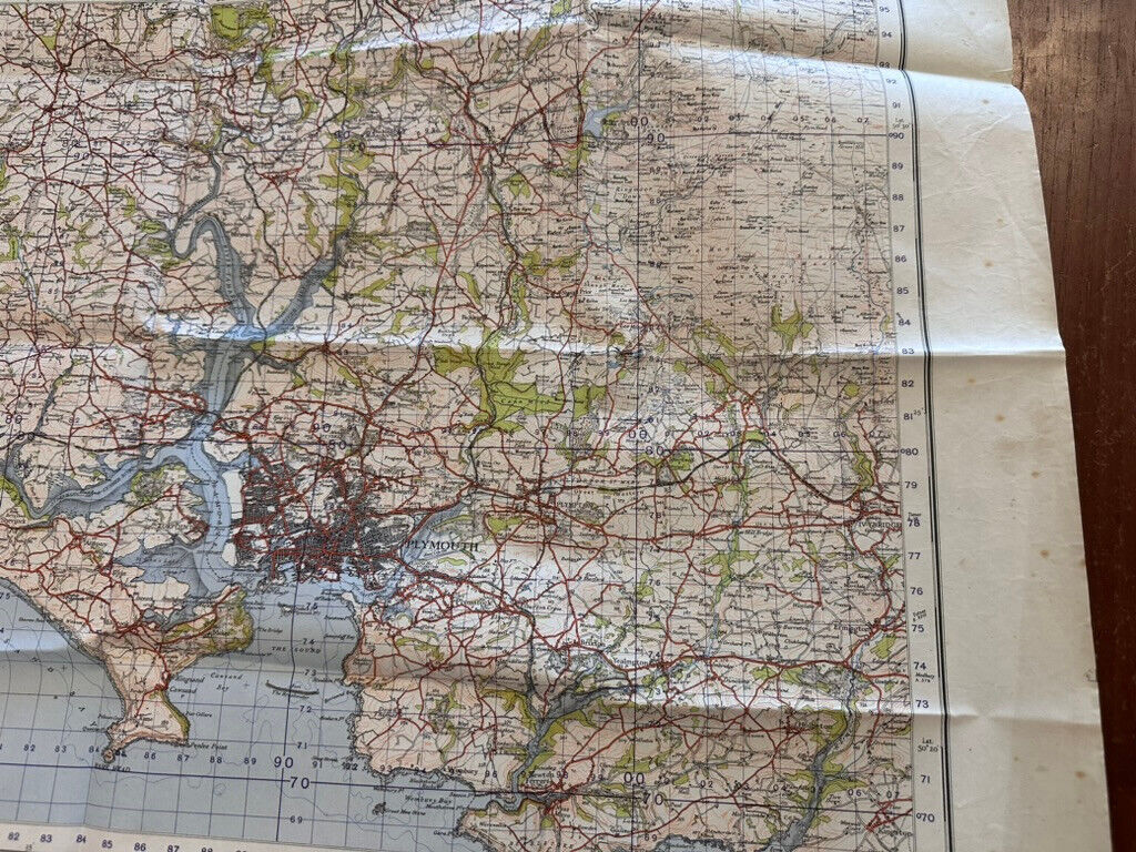 Original WW2 British Army GSGS OS Map of England & Wales - Plymouth - The Militaria Shop