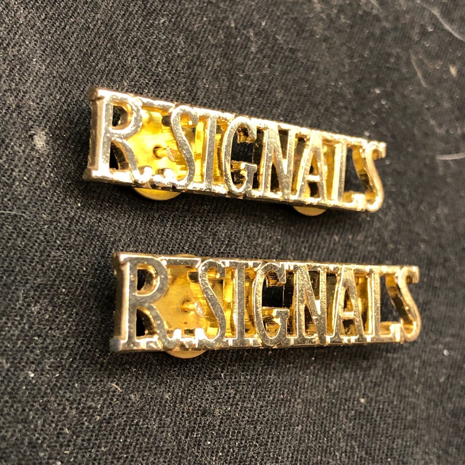 Original British Collar Badge Pair - Royal Signals - The Militaria Shop