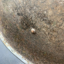 Charger l'image dans la galerie, Original British/Canadian Army WW2 Mk3 Turtle High Rivet Combat Steel Helmet - The Militaria Shop