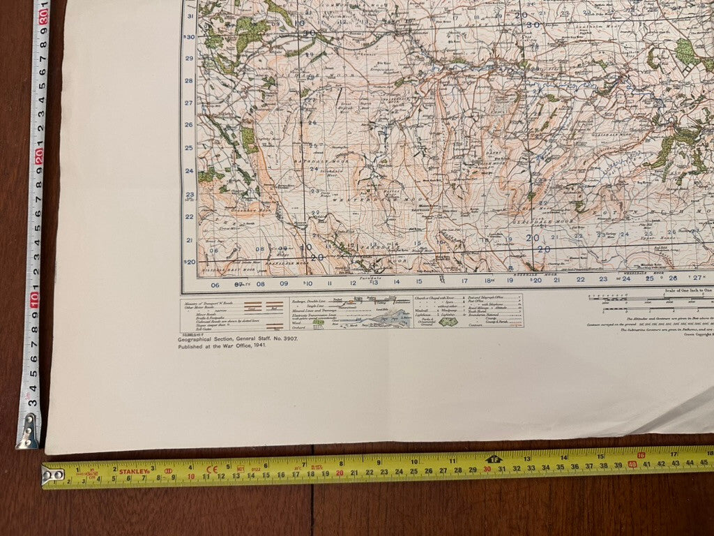 Original WW2 British Army GSGS OS Map of Great Britain - Whitby & Saltburn - The Militaria Shop