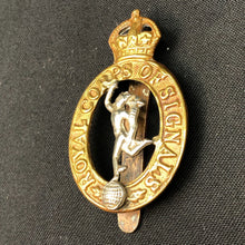 Load image into Gallery viewer, Original WW2 British Army Cap Badge - Royal Corps of Signals - The Militaria Shop
