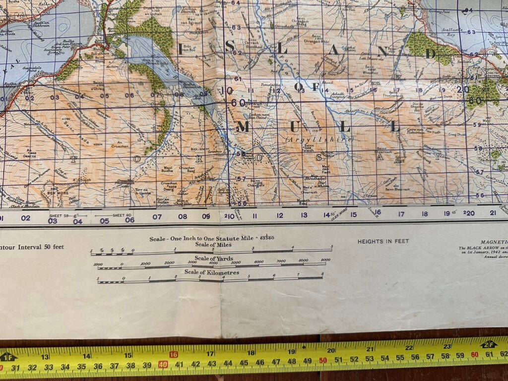 Original WW2 British Army GSGS Map of Scotland - Sound of Mull - The Militaria Shop
