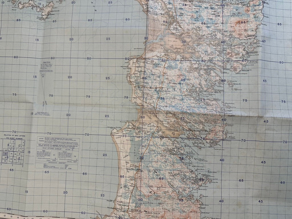 Original WW2 British Army GSGS Map of Scotland - Benbecula - The Militaria Shop