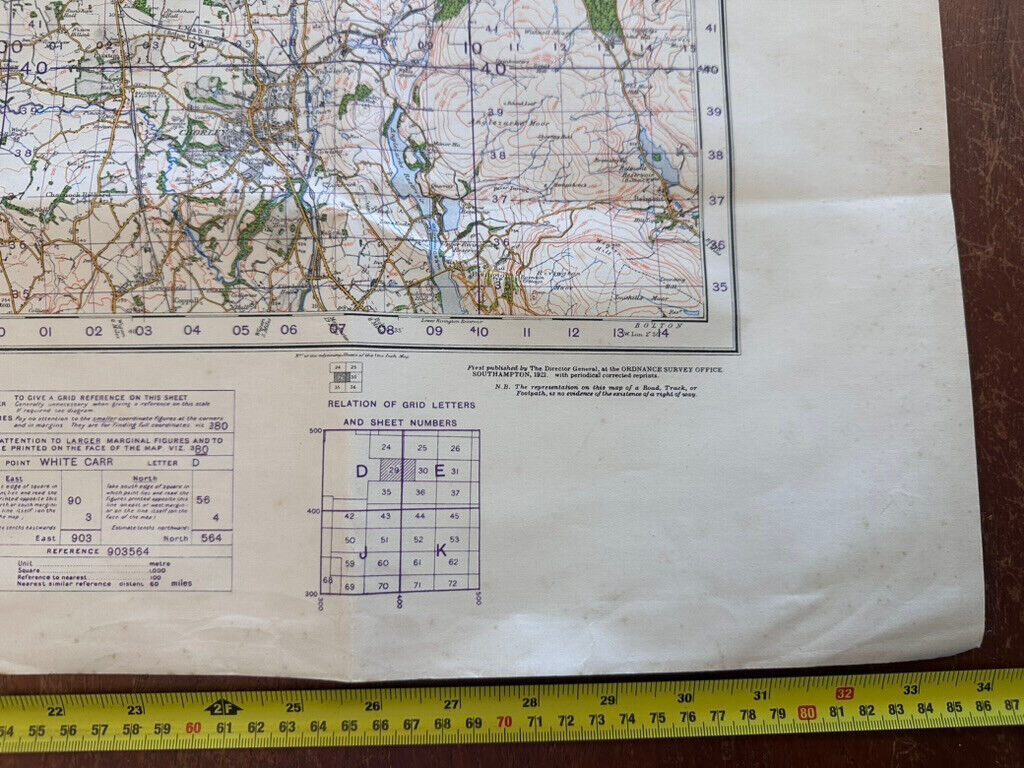 Original WW2 British Army OS Map of Great Britain - Preston Blackpool Southport - The Militaria Shop