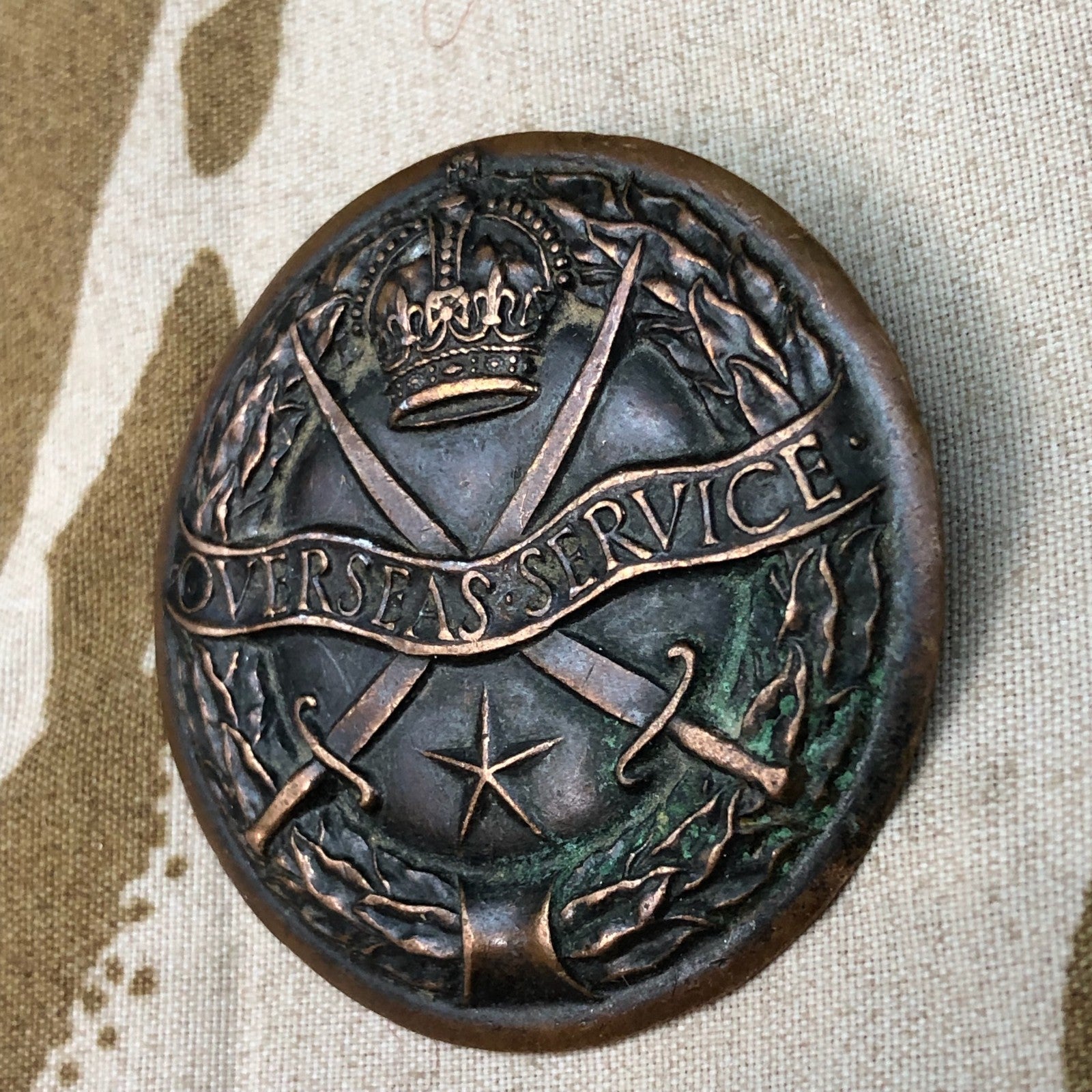 Original WW2 Indian Overseas Service Badge - The Militaria Shop