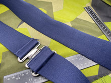 Load image into Gallery viewer, Original British Royal Navy Blue Canvas Stable Belt - Approx 46" Waist - The Militaria Shop