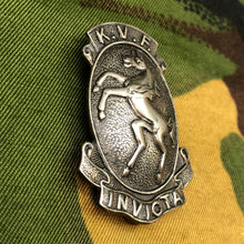 Load image into Gallery viewer, Original WW1 British Army Cap Badge - K.V.F. Kent Volunteer Fencibles - The Militaria Shop