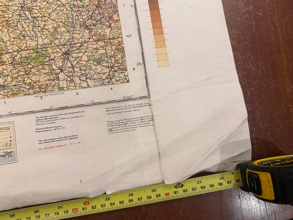 Original WW2 British Army RAF Navy Base Map of England - North Wales /Manchester - The Militaria Shop