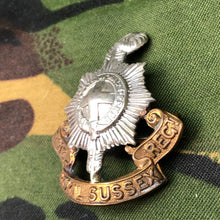 Load image into Gallery viewer, Original WW2 British Army Sweetheart Brooch Badge - The Royal Sussex Regiment - The Militaria Shop