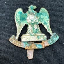 Load image into Gallery viewer, Genuine WW2 British Army Brass Cap Badge - Royal Scots Greys - The Militaria Shop