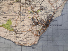 Load image into Gallery viewer, Original WW2 British Army GSGS OS Map of England - Brighton & Eastbourne - The Militaria Shop